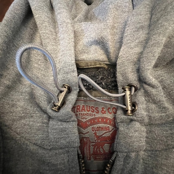 Levi's Men's Cotton Olive Denim Faux Shearling Utility Field Jacket, Size Large - Picture 4 of 16